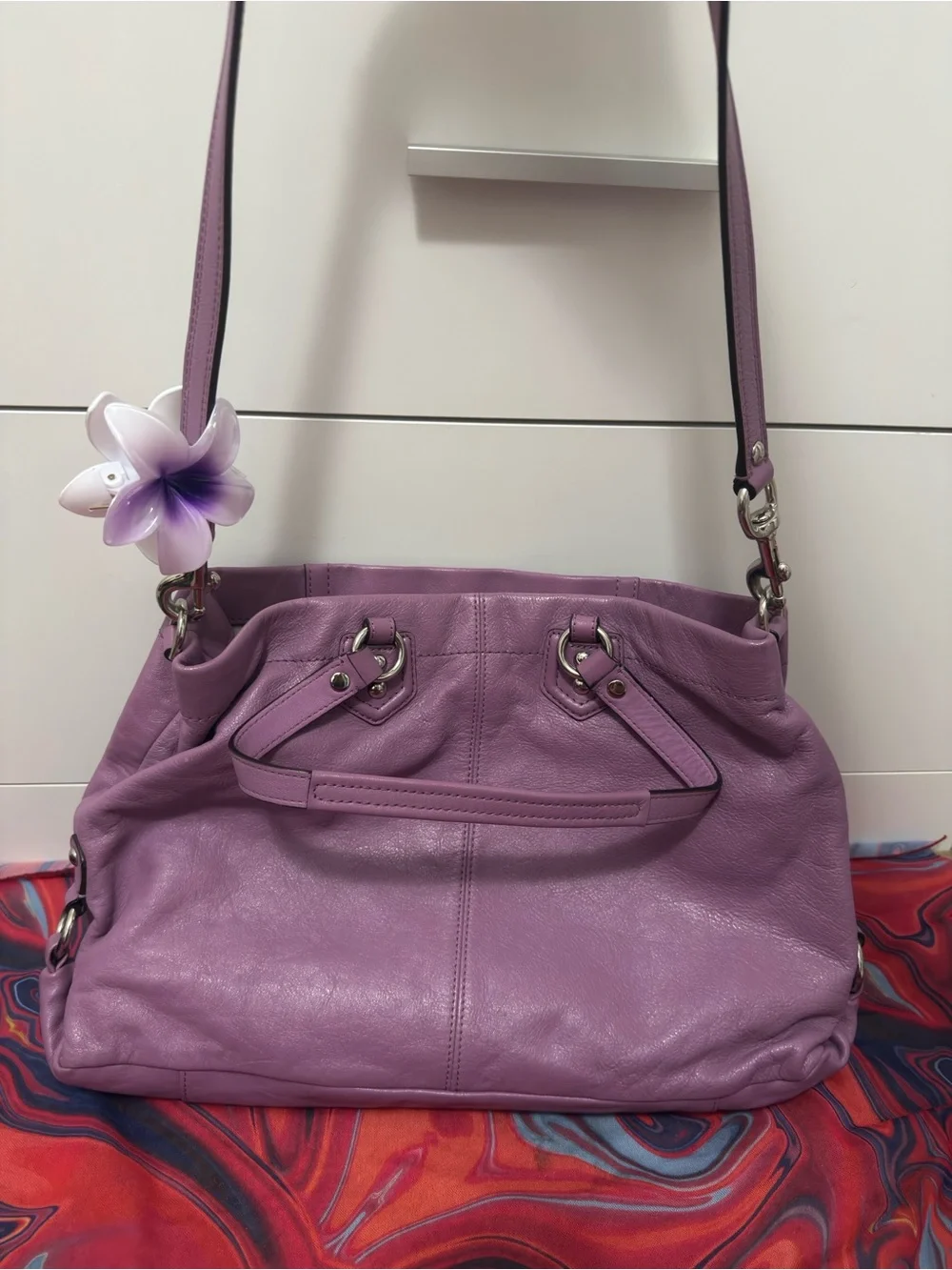 Vintage Y2K Coach Ashley Lavender Leather Satchel & Matching Wallet Bundle Set